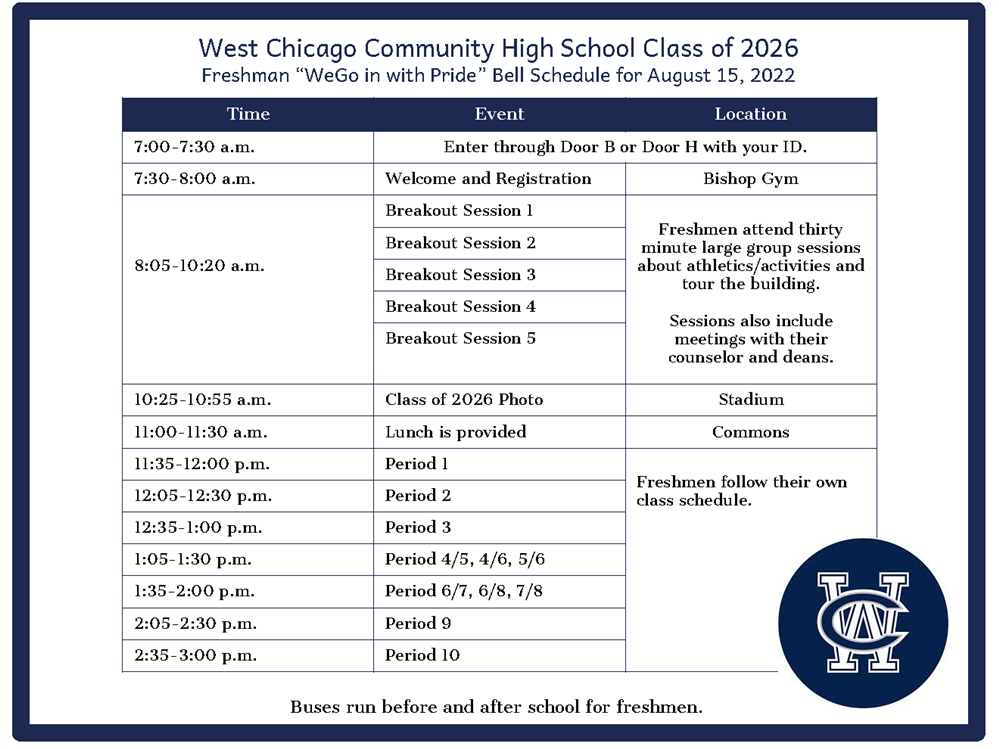  WeGo in with Pride Bell Schedule